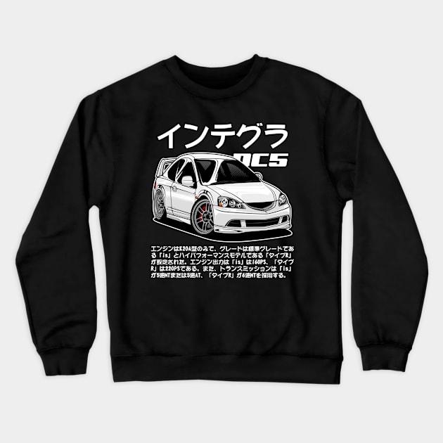 Cartoon Integra DC5 Type R Crewneck Sweatshirt by idrdesign